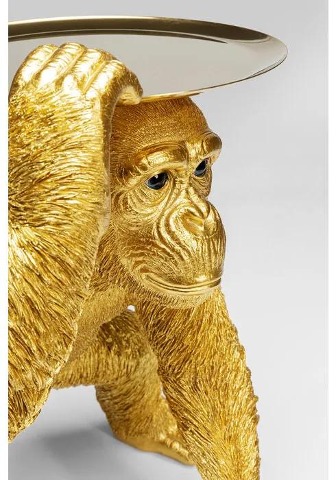 Διακοσμητικό Επιτραπέζιο Φιγούρα Χρυσή, Πίθηκος Μπάτλερ 52 εκ. 44.5x36.5x52εκ - Χρυσό