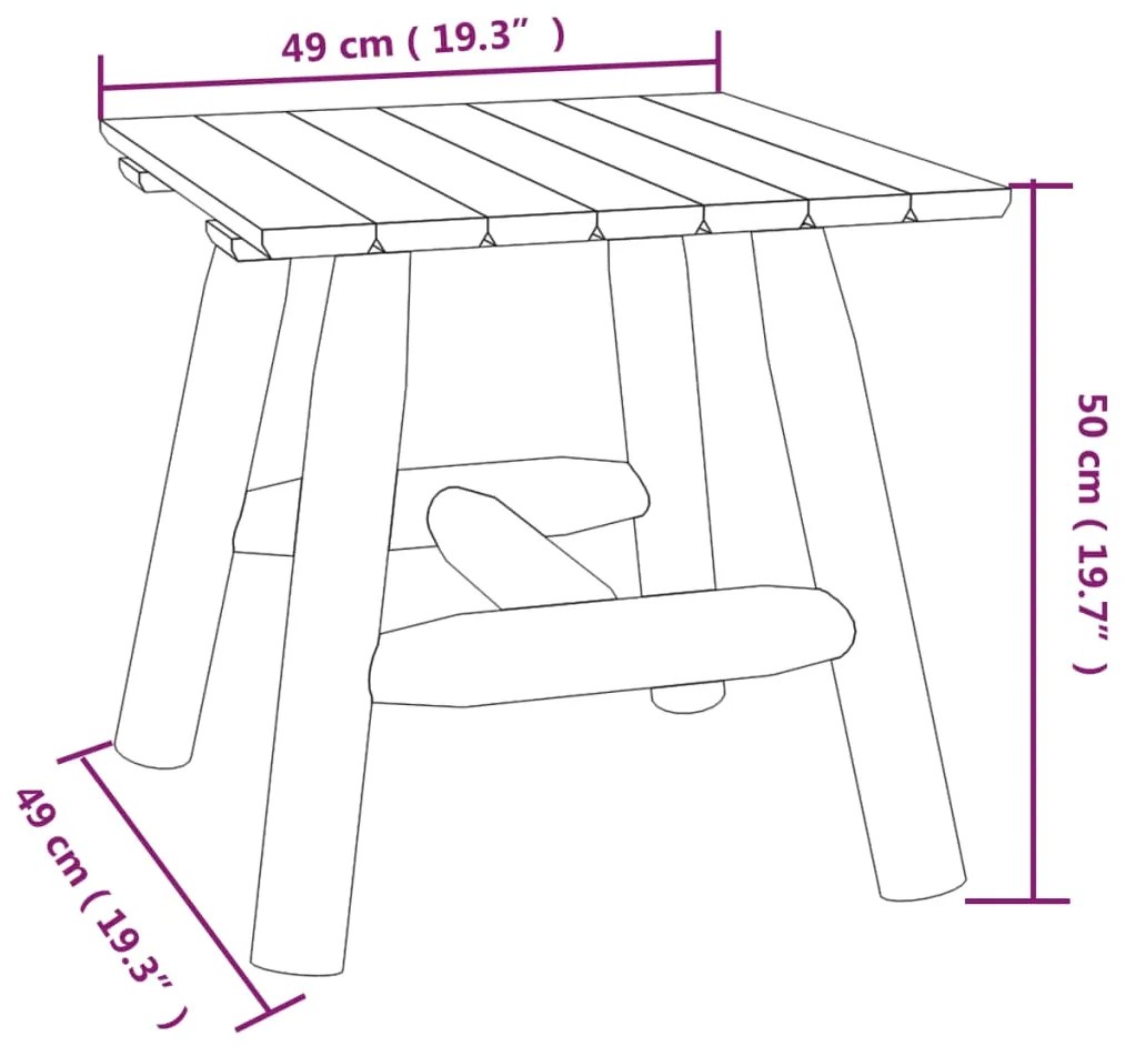 vidaXL Τραπεζάκι Βοηθητικό 49 x 49 x 50 εκ. από Μασίφ Ξύλο Ερυθρελάτης