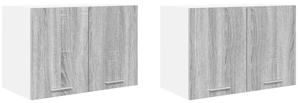 vidaXL Κρεμαστό ντουλάπι 2 pcs Γκρι Σομόνα και Λευκό 60 x 31 x 40 εκ