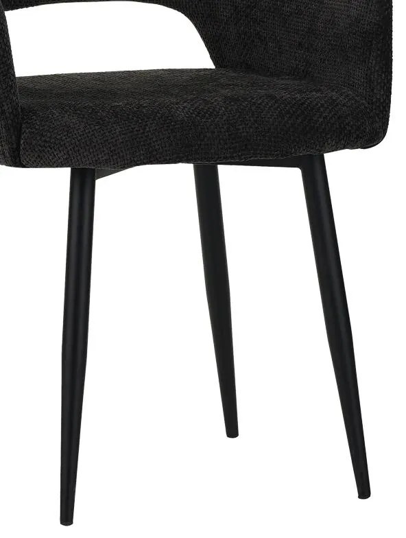Καρέκλα - Πολυθρόνα Factols Inart μαύρο ύφασμα-πόδι μαύρο μέταλλο 53x61x84εκ 2αδα 53x61x84 εκ.