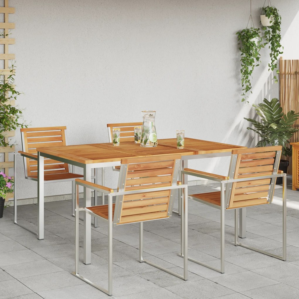 vidaXL Τραπέζι Εξωτερικού Χώρου 150x90x75 cm Στερεό ξύλο Teak