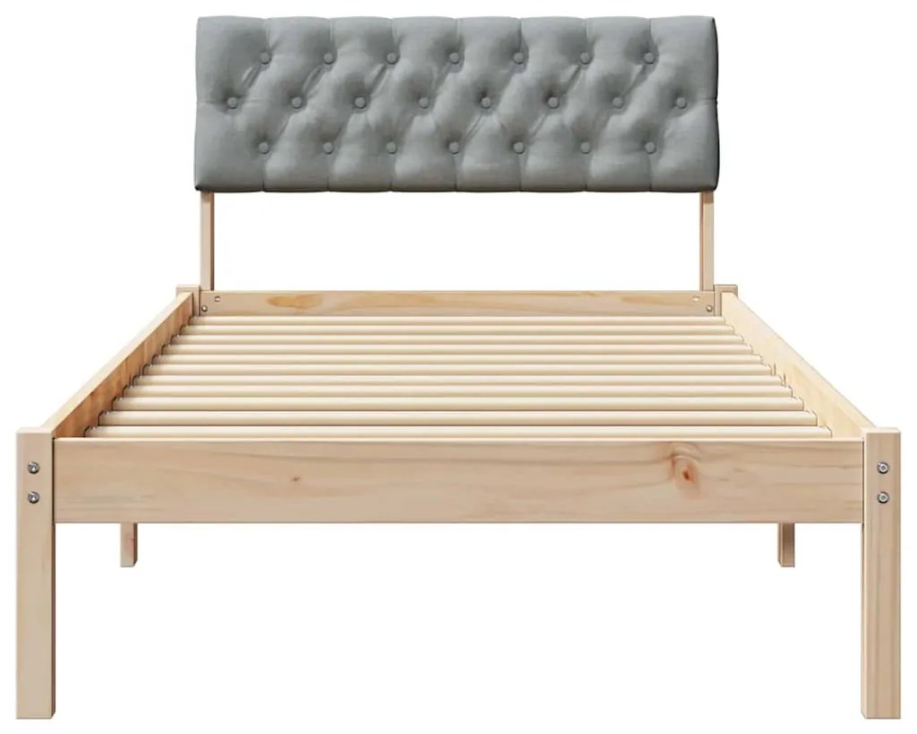 vidaXL Σκελετός Κρεβατιού Καφέ και ανοιχτό γκρι 90 x 190 cm