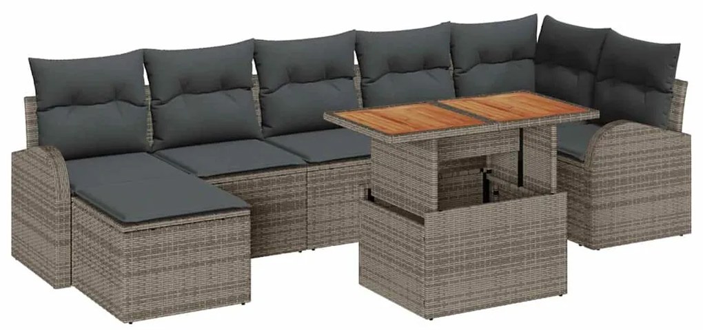 vidaXL Σετ Καναπέ Κήπου με μαξιλάρι 8 pcs Γκρι