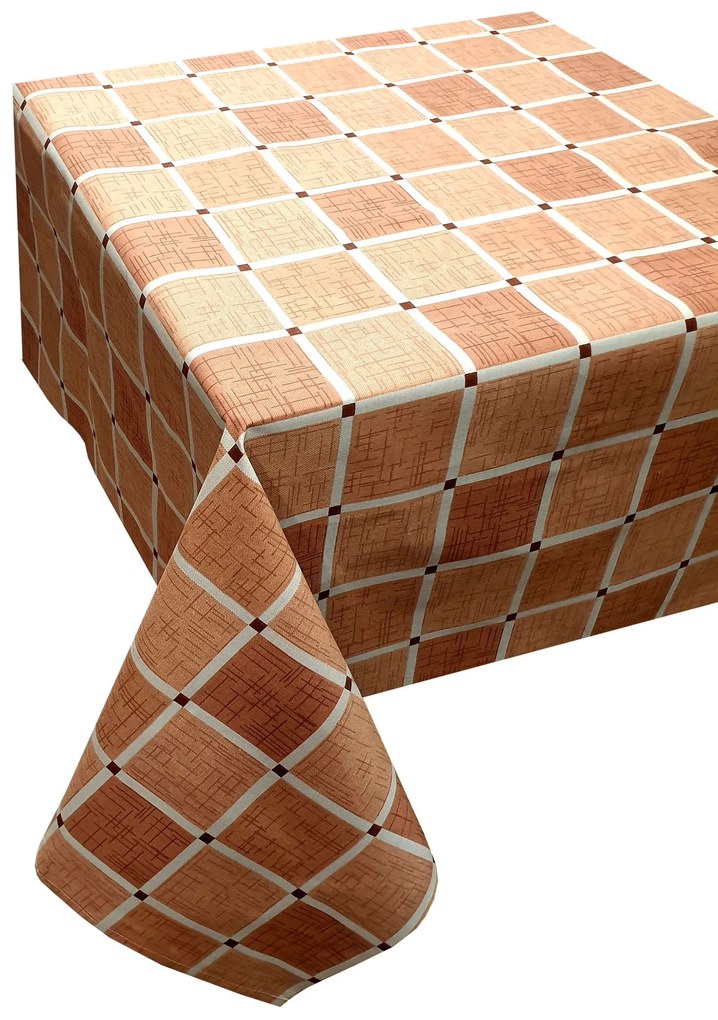 Τραπεζομάντηλο Polycotton 140x180εκ. Καρώ Design-2 Beige Komvos Home 7001754-4