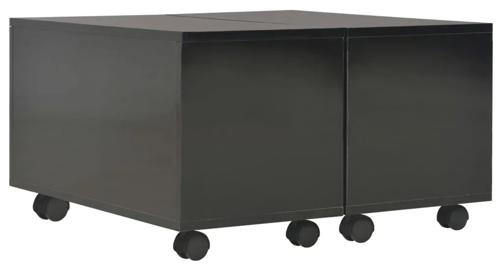 vidaXL Τραπεζάκι Σαλονιού Γυαλιστερό Μαύρο 60x60x35 εκ. Επεξ. Ξύλο