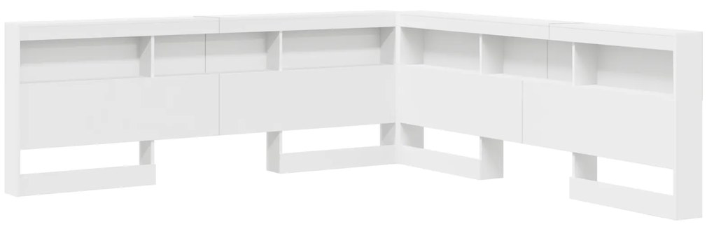 vidaXL Κεφαλάρι Αποθήκης με ράφι Λευκό 180 cm Επεξεργασμένο ξύλο