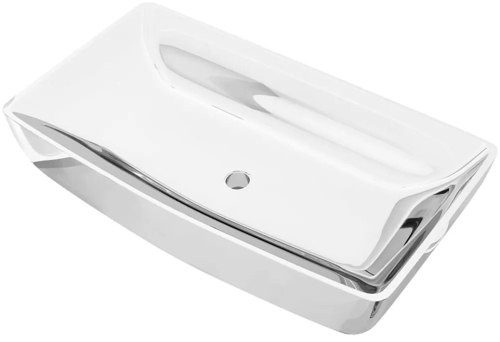 vidaXL Νιπτήρας Ασημί 71 x 38 x 13,5 εκ. Κεραμικός