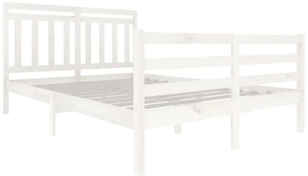 vidaXL Πλαίσιο Κρεβατιού Λευκό 140 x 200 εκ. από Μασίφ Ξύλο