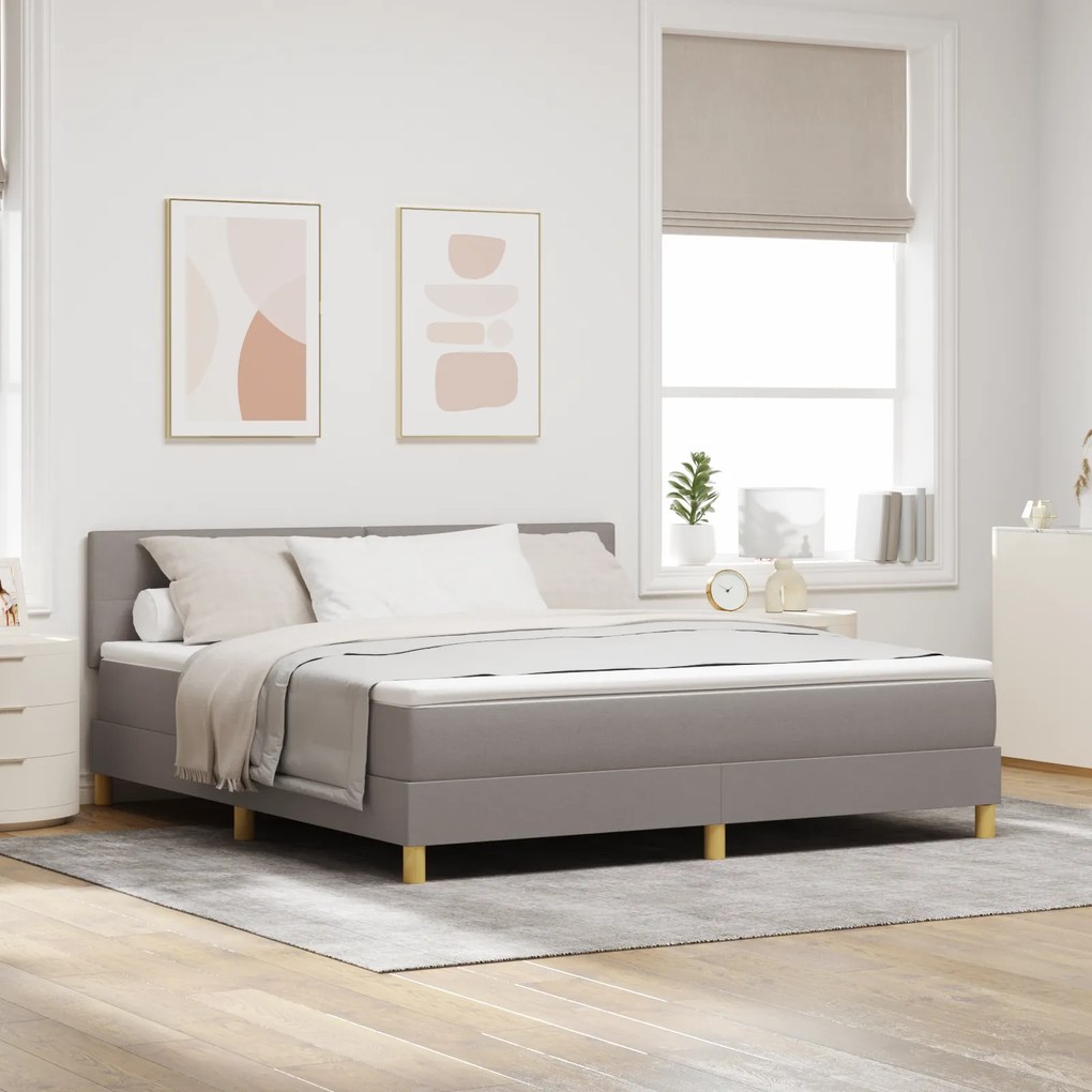 vidaXL Κρεβάτι με Κουβέρτα με Ματράζ Ταπέ 180x200 εκ. Ύφασμα