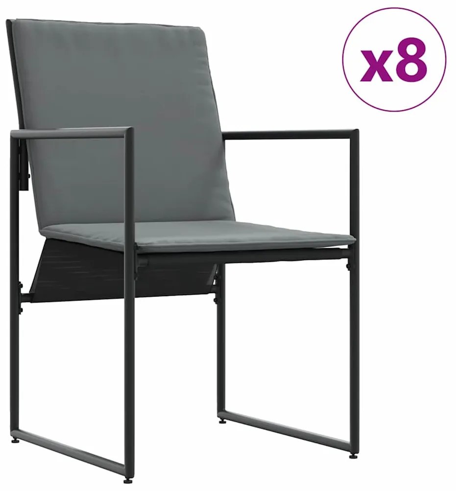 vidaXL Σετ Γευμάτων Κήπου 9 Τεμαχίων Με Μαξιλάρια Χάλυβα Και Textilene