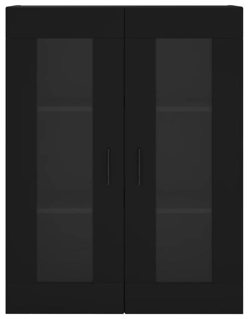 vidaXL Ντουλάπια Τοίχου 2 τεμ. Μαύρα από Επεξεργασμένο Ξύλο