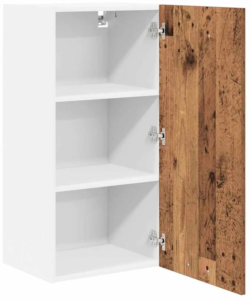vidaXL Κρεμαστό ντουλάπι Παλαιό Ξύλο και Λευκό 40 x 31 x 80 εκ.