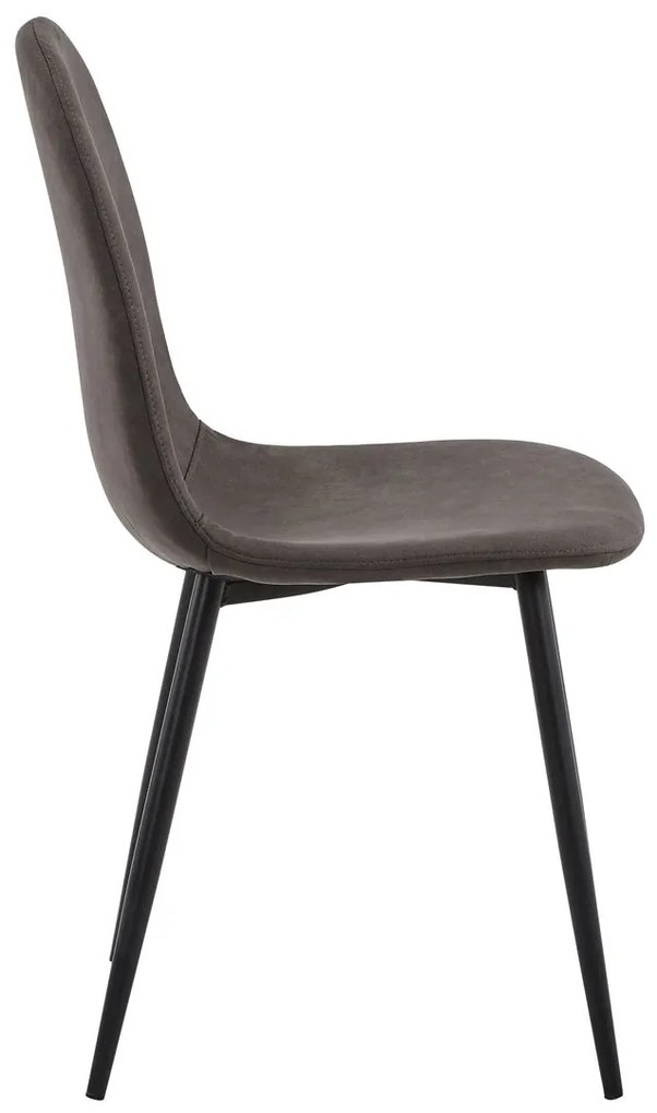 CELINA Καρέκλα Μέταλλο Βαφή Μαύρο, Ύφασμα Suede Γκρι 45x54x85cm