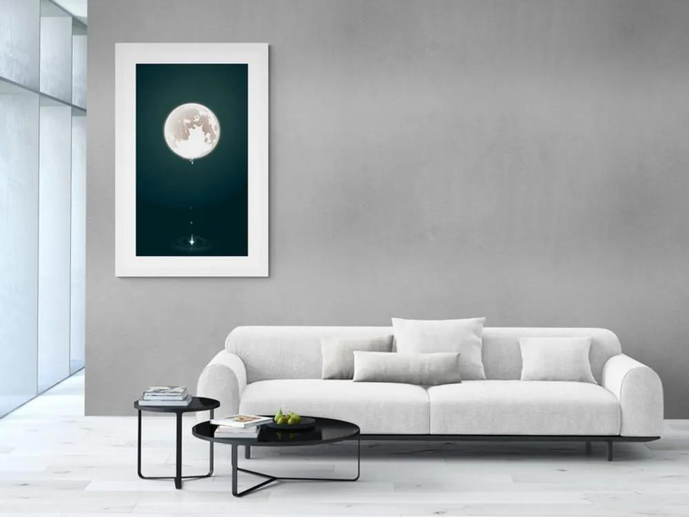Αφίσα με παρπαστού Μαγευτικό φεγγάρι - 40x60 silver