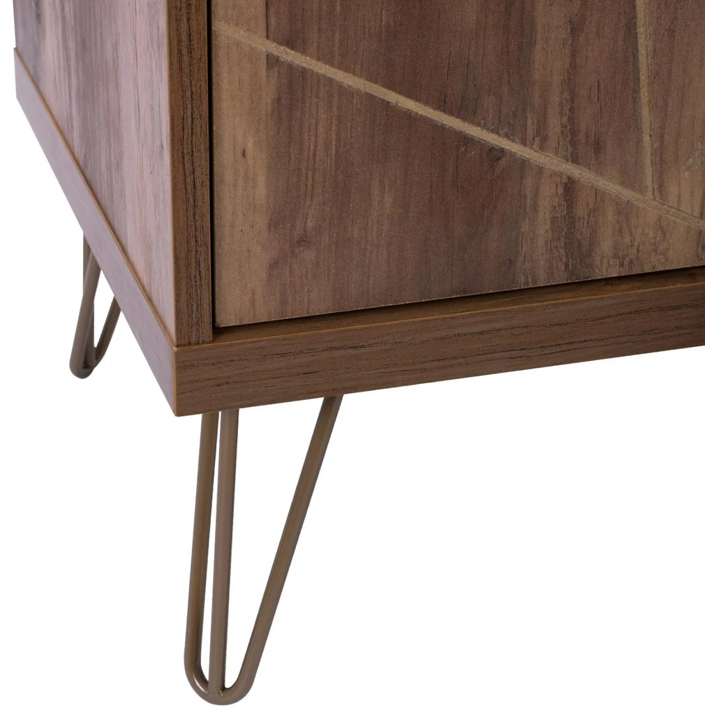Έπιπλο Τηλεόρασης KAITLYN Καρυδί - Χρυσό 150x39,5x51,5Yεκ. 150x39.5x51.5 εκ.