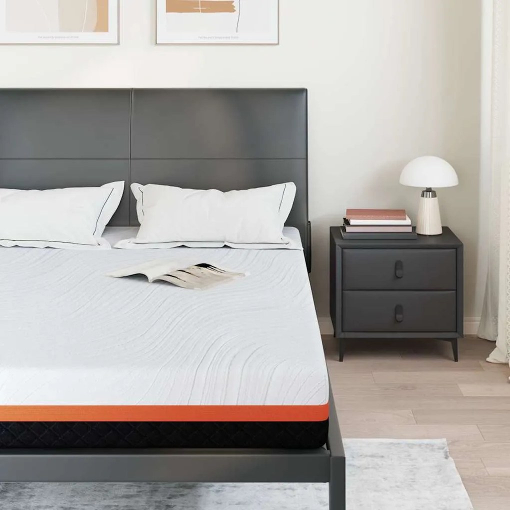 vidaXL Στρώμα Λευκό και Γκρι 140 x 190 cm Pěna