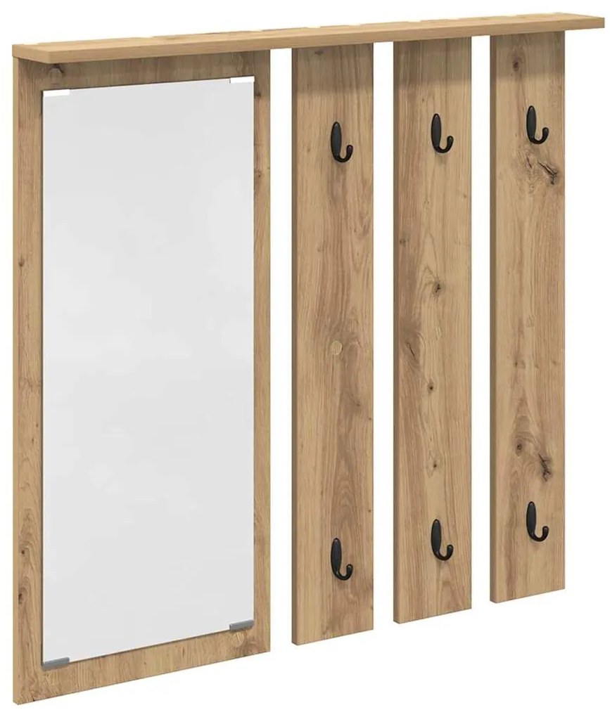 vidaXL Τοίχου Κρεμάστρα με ράφι artisan δρυς 84 x 10 x 80 εκ.