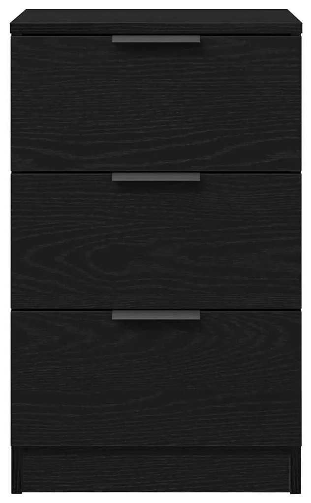vidaXL Κομοδίνο 2 pcs Μαύρη Οξυά 40 x 65 x 65 εκ. Επεξεργασμένο ξύλο