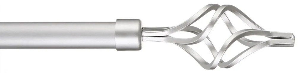 Κουρτινόξυλο Φ12mm Μονό Επεκτεινόμενο 60-120cm Με Άκρα Grace Spade Chrome 720135