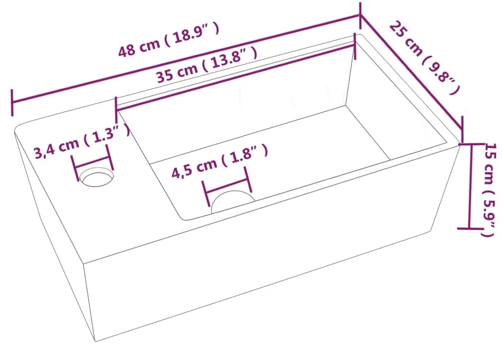 ΝΙΠΤΗΡΑΣ ΛΕΥΚΟΣ 48 X 25 X 15 ΕΚ. ΚΕΡΑΜΙΚΟΣ 242570