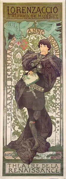 Alphonse Marie Mucha - Εκτύπωση έργου τέχνης Lorenzaccio, (22.2 x 60 cm)