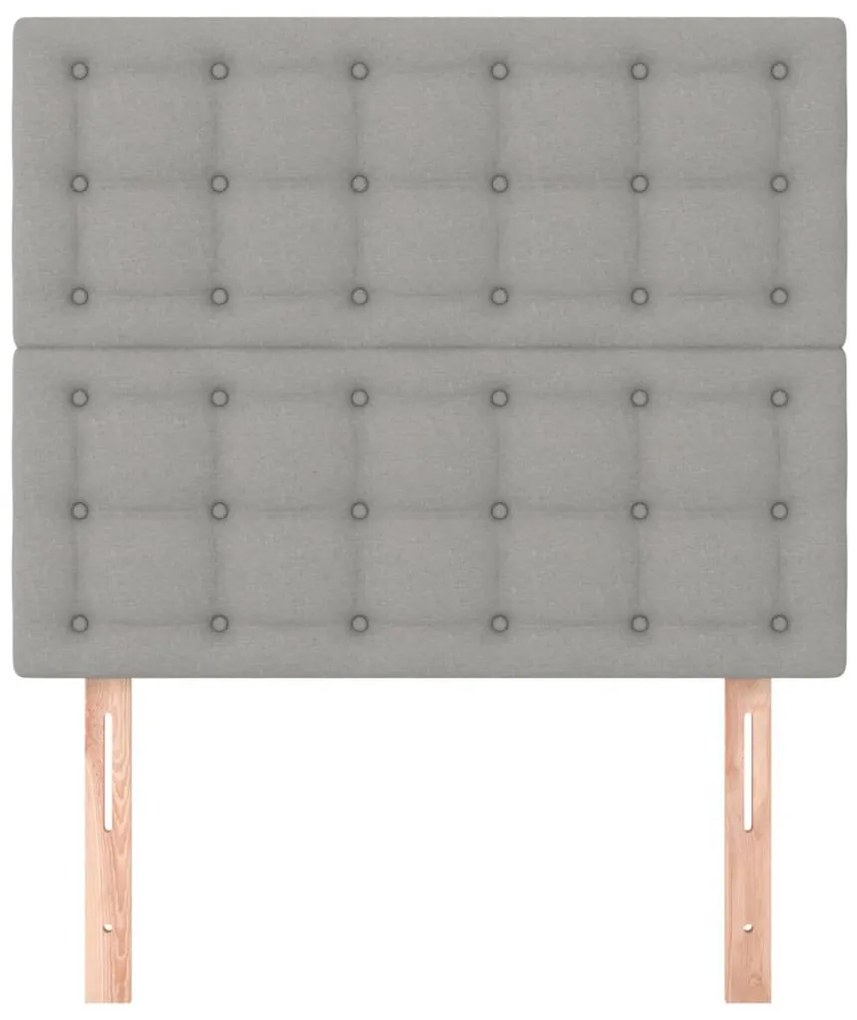 vidaXL Κεφαλάρια Κρεβατιού 2 τεμ.Αν. Γκρι 100x5x78/88 εκ. Υφασμάτινο