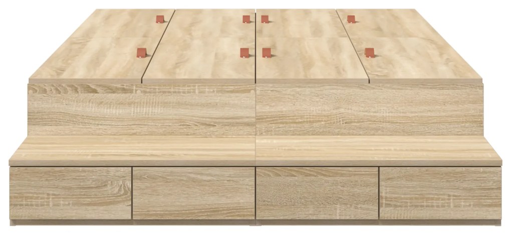 vidaXL Κρεβάτι Αποθήκευσης Sonoma Oak 120x200 εκ