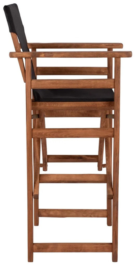 Σκαμπό Μπαρ Σκηνοθέτη ΛΗΜΝΟΣ C10374.05 Καρυδί Εμποτισμού με Μαύρο Textilene 58x58x118 εκ. 58x58x118 εκ.