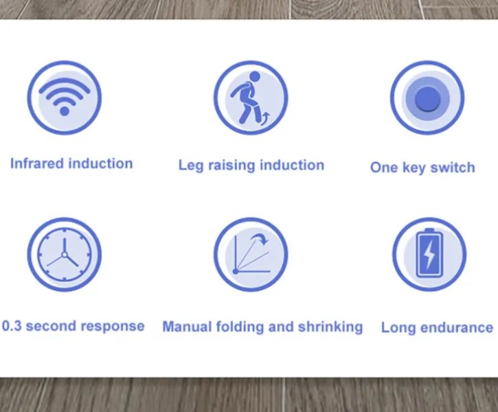 Μπλε πτυσσόμενος κάδος απορριμμάτων με έξυπνο αισθητήρα ZSW-L11 OEM