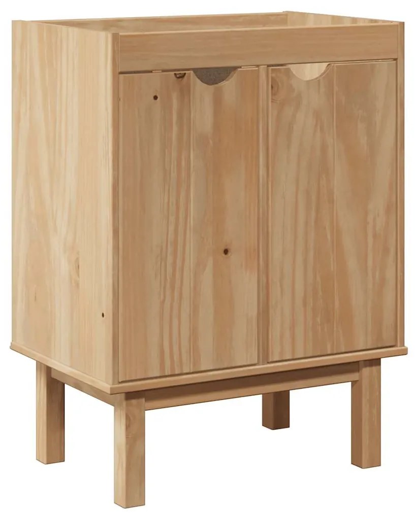 vidaXL Ντουλάπι Μπάνιου OTTA 59x40x80 εκ. Μασίφ Ξύλο Πεύκου