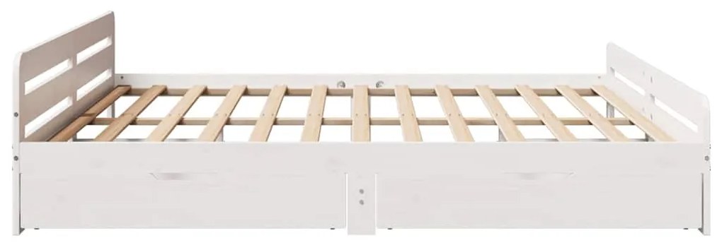 vidaXL Σκελετός Κρεβ. Χωρίς Στρώμα Λευκό 180x200 εκ Μασίφ Πεύκο