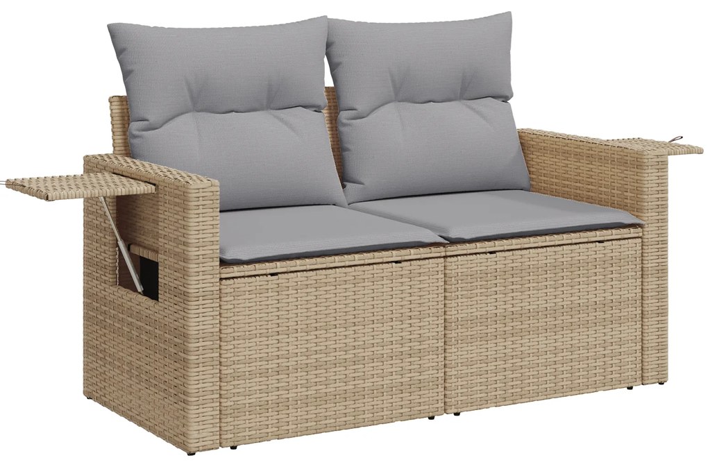 vidaXL Set καναπέ κήπου 8 τεμαχίων με μαξιλάρια μπεζ