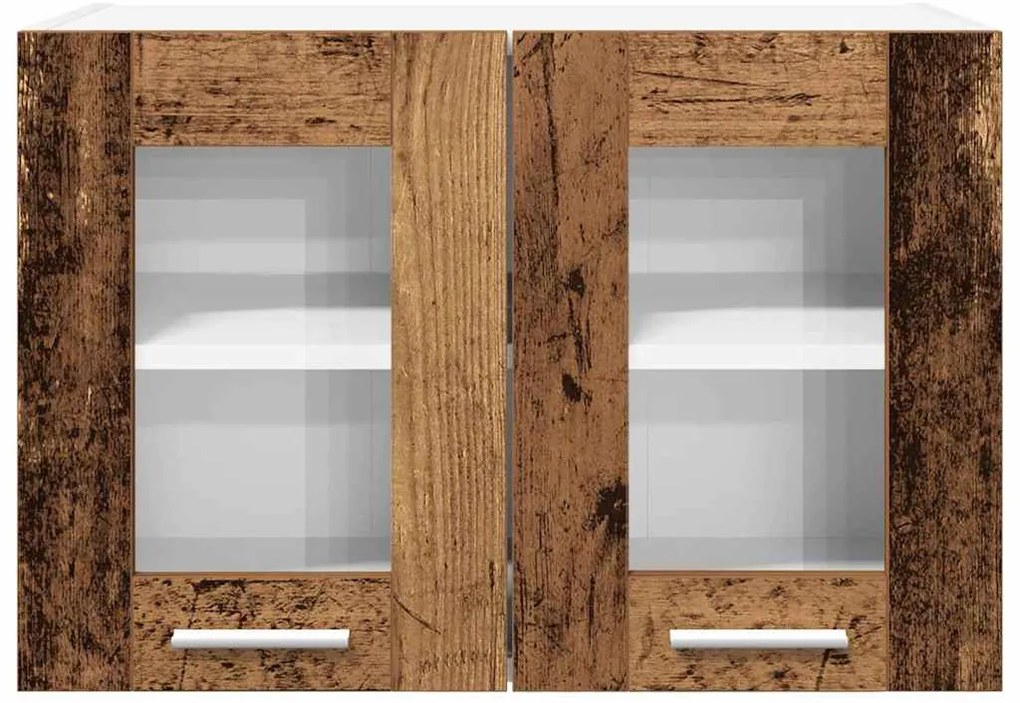 vidaXL Κρεμαστό ντουλάπι Riga 2 pcs Παλιό Ξύλο 60 x 31 x 40 εκ