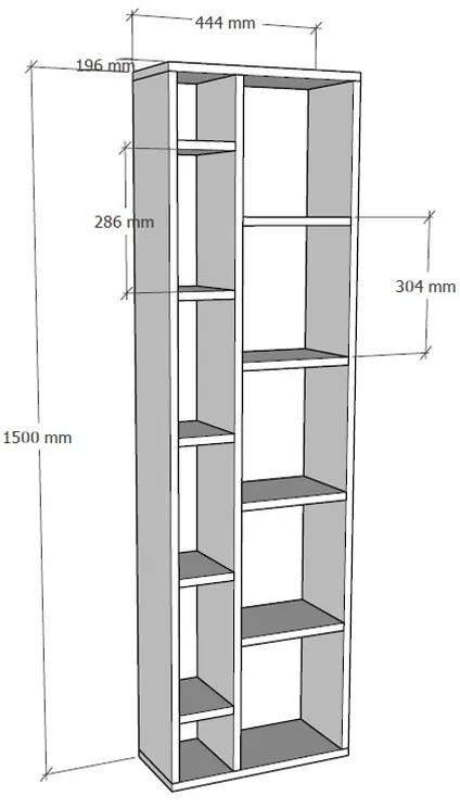 Βιβλιοθήκη Minicu pakoworld σε λευκή απόχρωση 44,4x19,6x150εκ
