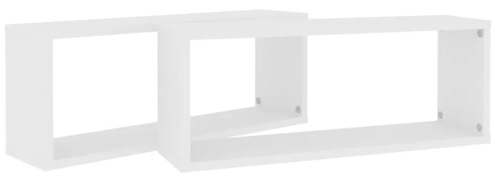 Ράφια Κύβοι Τοίχου 2 τεμ. Λευκά 60 x 15 x 23 εκ. Μοριοσανίδα - Λευκό