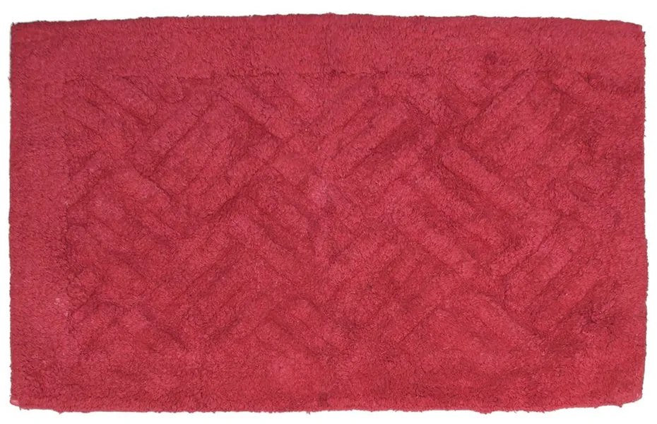 Ταπέτο Μπάνιου Άλφα Red Viopros 50 X 80 100% Cotton