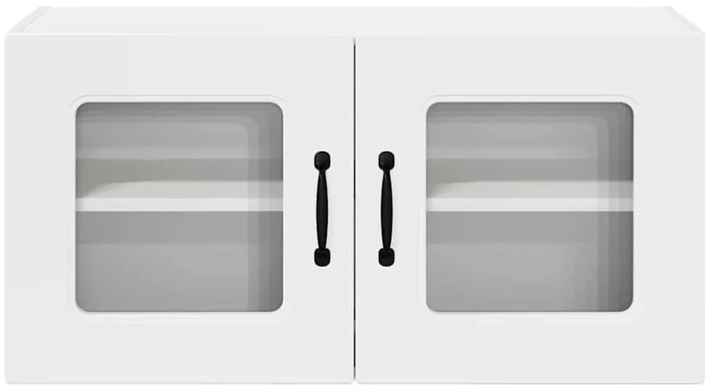 vidaXL Κρεμαστό ντουλάπι κουζίνας με ράφι Υψηλής γυαλάδας λευκό