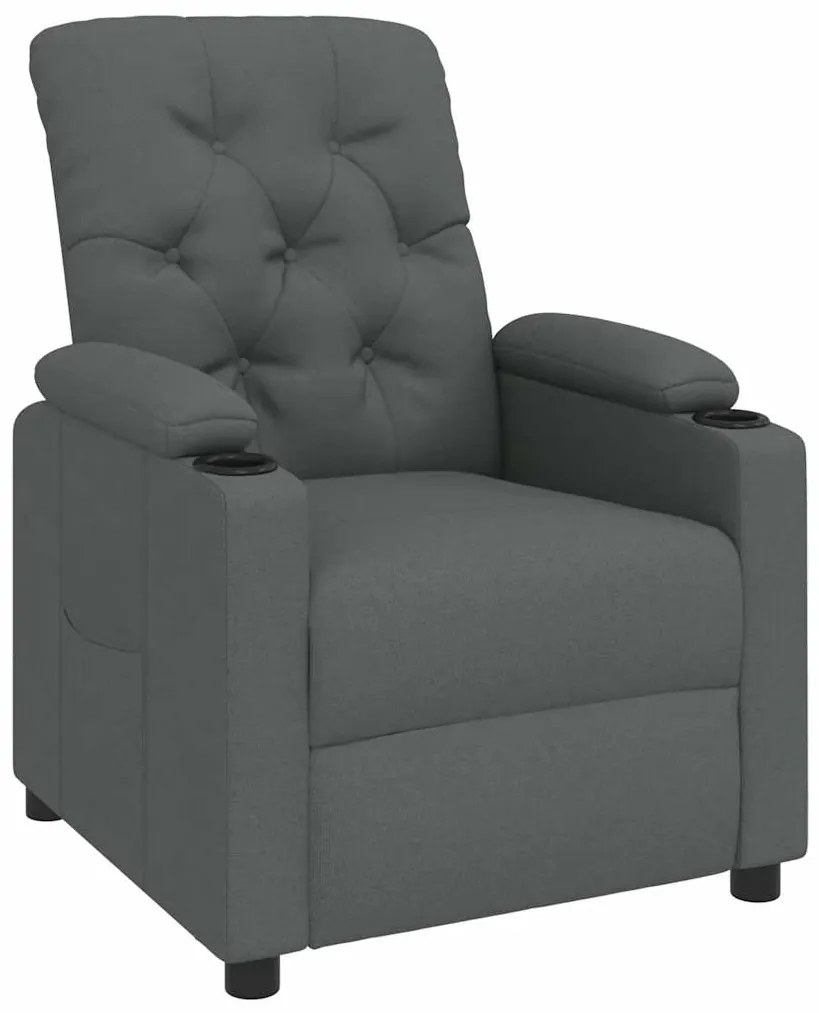 vidaXL Πολυθρόνα Ανακλινόμενη Σκούρο Γκρι Υφασμάτινη