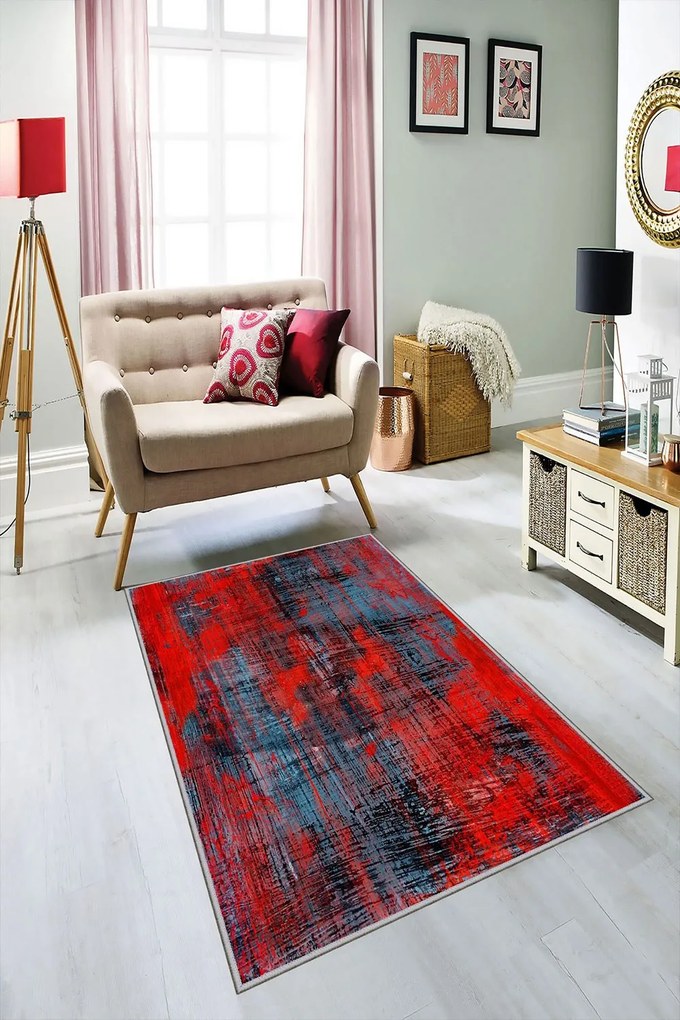 Χαλί Exfab252 593HFT1118 Blue-Red Conceptum Hypnose 100X300cm