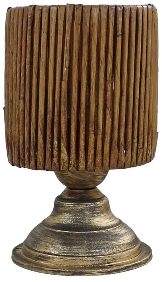 Φωτιστικό Επιτραπέζιο 09-0112 TL-06 Kyoto Ε27 H25XΦ15cm Bronze-Brown Heronia Metal,Bamboo