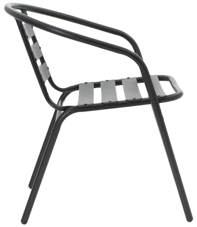 Σετ κήπου - Τραπεζαρία Vergo - Tade 3 τεμ. μαύρο μέταλλο Φ60x70 εκ. 60x60x70 εκ.