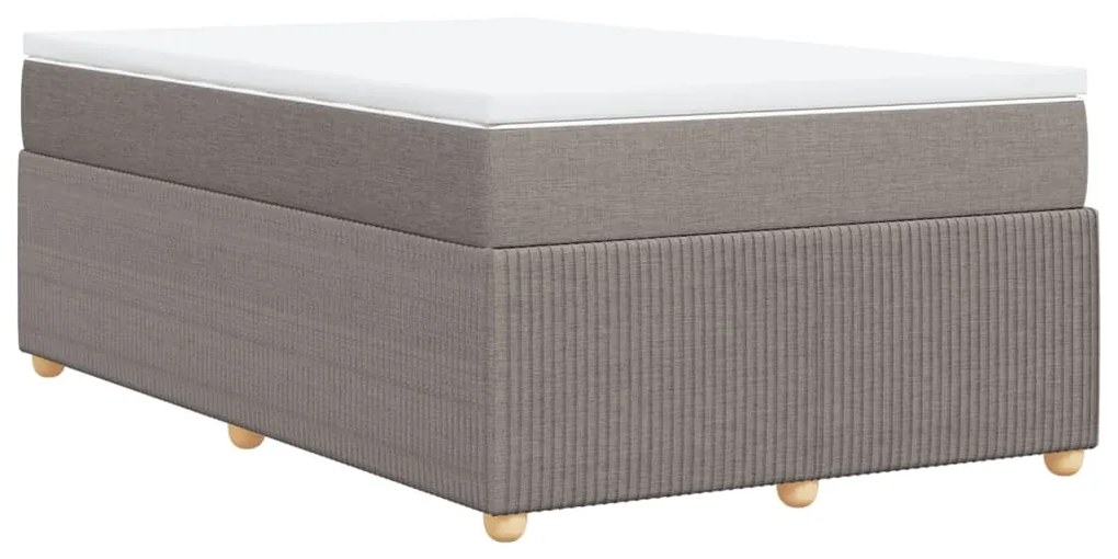 Κρεβάτι Boxspring με Στρώμα Taupe 120x200 εκ. Υφασμάτινο - Μπεζ-Γκρι