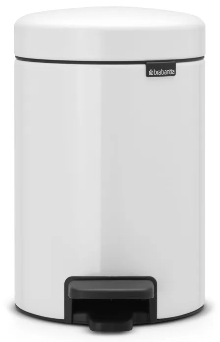 Κάδος με πεντάλ Brabantia NewIcon, 3 l, Εύκολο κλείσιμο, Αντιολισθητική βάση, Λευκό