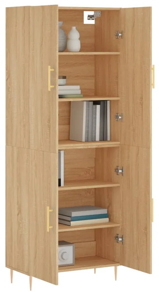 vidaXL Ντουλάπι Sonoma δρυς 69,5 x 34 x 180 εκ. από Επεξεργασμένο Ξύλο
