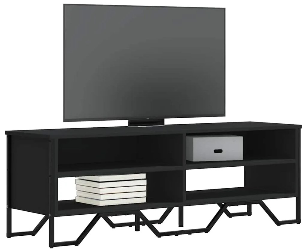 vidaXL Έπιπλο Τηλεόρασης Μαύρο 122 x 34 x 41 εκ. Επεξεργασμένο Ξύλο