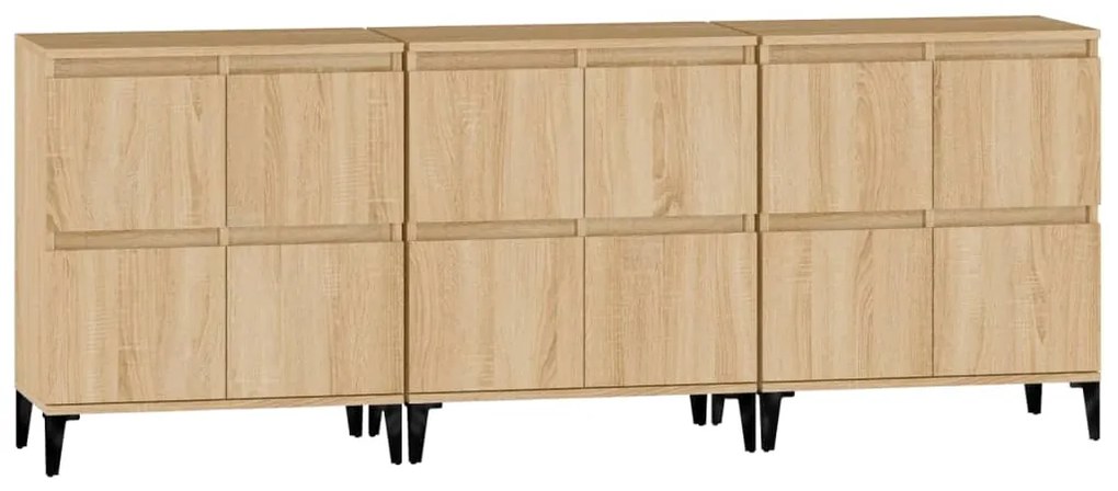 vidaXL Ντουλάπια 3 τεμ. Sonoma Δρυς 60x35x70 εκ. Επεξεργασμένο Ξύλο