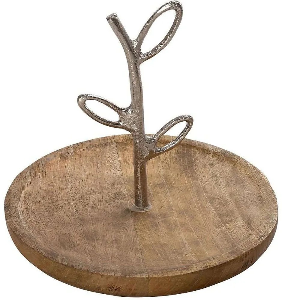 Διακοσμητική Πιατέλα FRI101K2 25x25x21cm Brown-Silver Espiel Metal,Wood