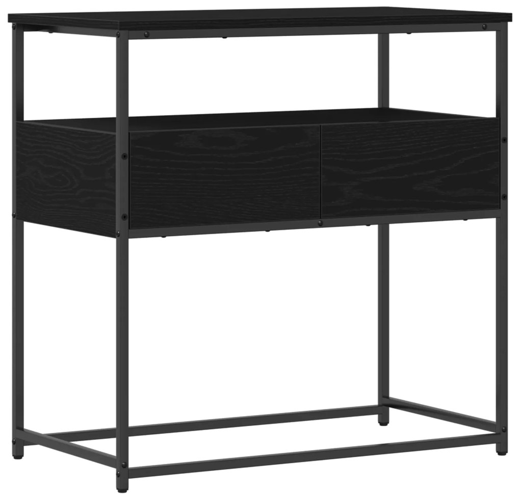 vidaXL Κονσόλα Μαύρη Δρυς 75x40x75 εκ Επεξεργασμένο Ξύλο και Ατσάλι