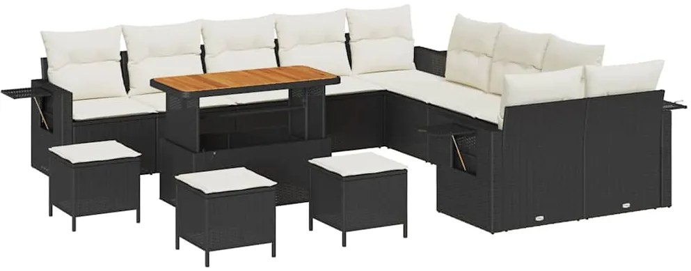 vidaXL Σετ Καναπέ Κήπου 14 pcs Μαύρο συνθετικό ρατάν