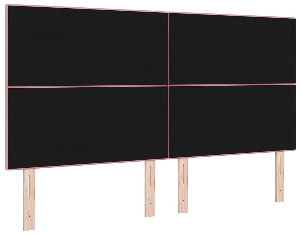 vidaXL Κεφαλάρι Επιτοίχιο με κεφαλάρι Ροζ 180 cm Βελούδο